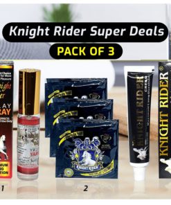 Super Knight Rider Combo Deal Pack of 3 Cream, Spray & Condom