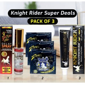 Super Knight Rider Combo Deal Pack of 3 Cream, Spray & Condom