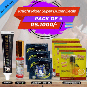 Knight Rider Super Duper Deal Pack of 04 ( Cream, Spray, Condom & Tester )