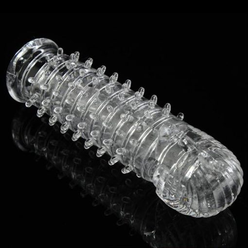 Soft Silicone Reusable Spike Condom Toy Dotted Ribbed